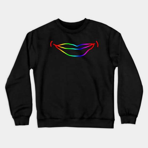 Rainbow Minimal Mouth Crewneck Sweatshirt by ellenhenryart